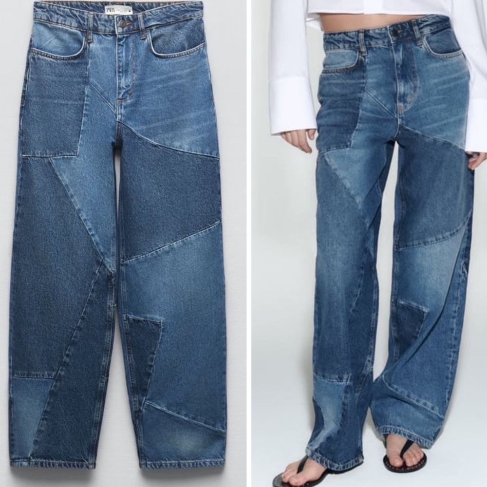 Zara ZW PATCHWORK JEANS NEW